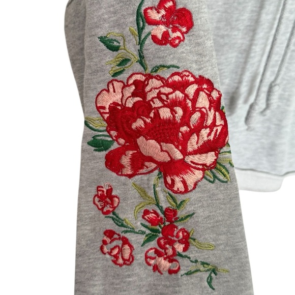 H&M Gray Floral Embroidered Hoodie - Picture 4 of 8